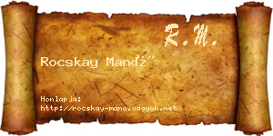 Rocskay Manó névjegykártya